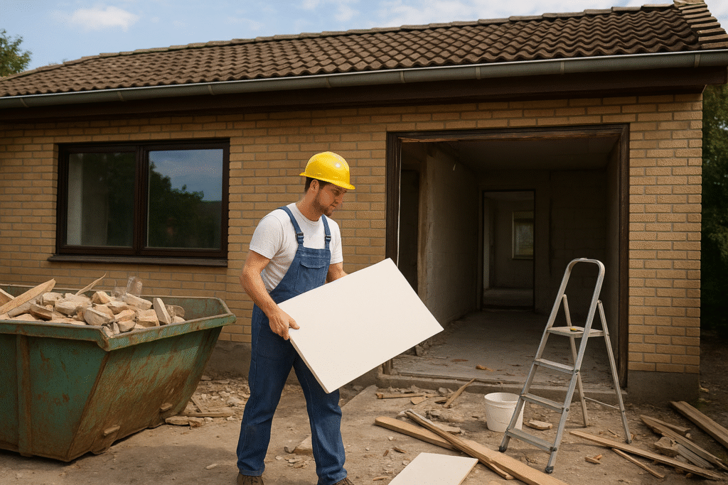 en man der renoverer et 70'er hus