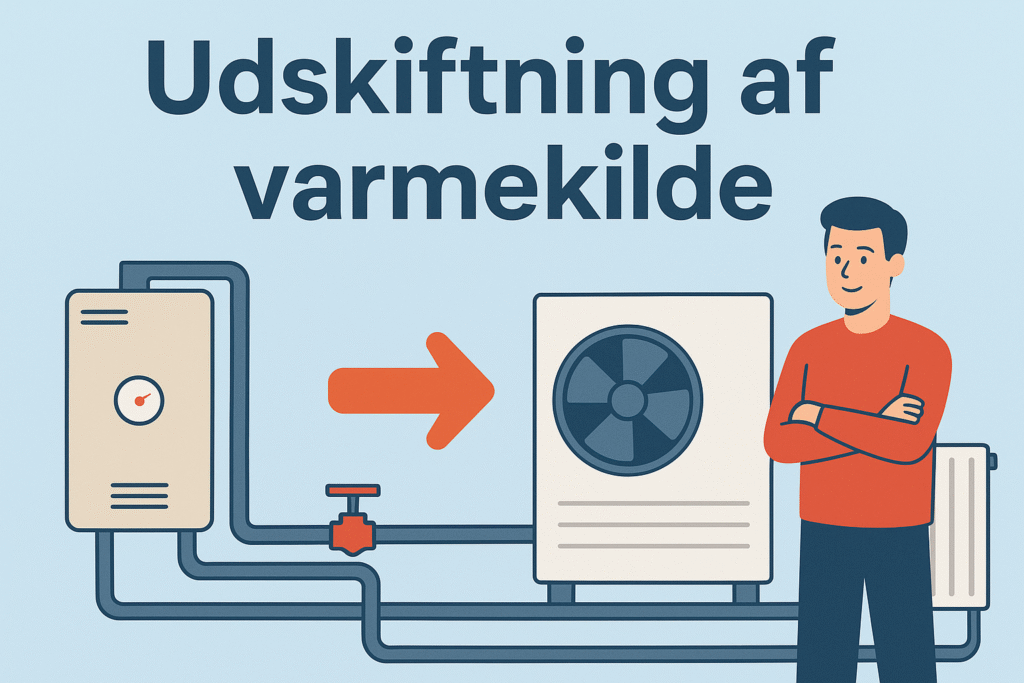 udskiftning af varmekilde guide