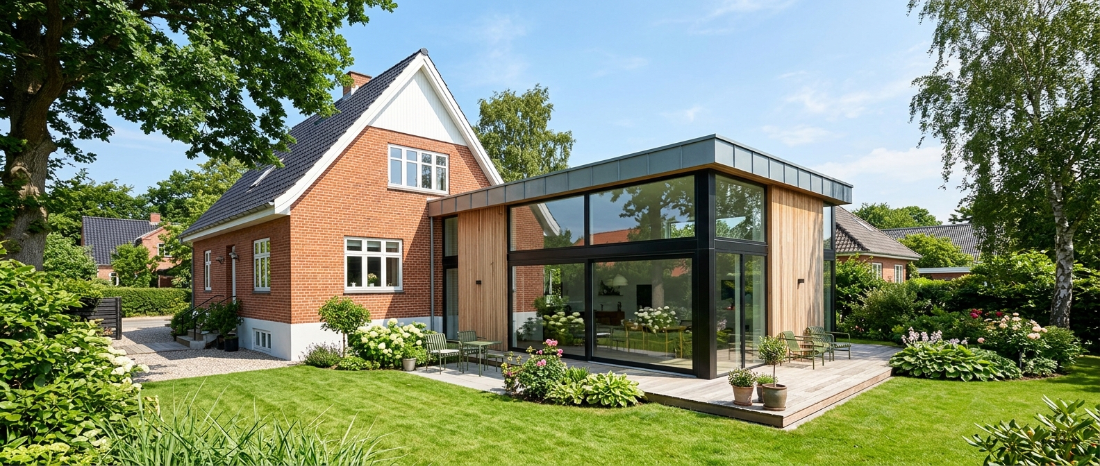 Moderne tilbygning til villa i Trekantområdet ved Kolding