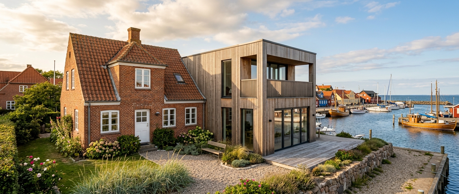 Tilbygning til ældre hus i Faaborg tæt på det Sydfynske Øhav