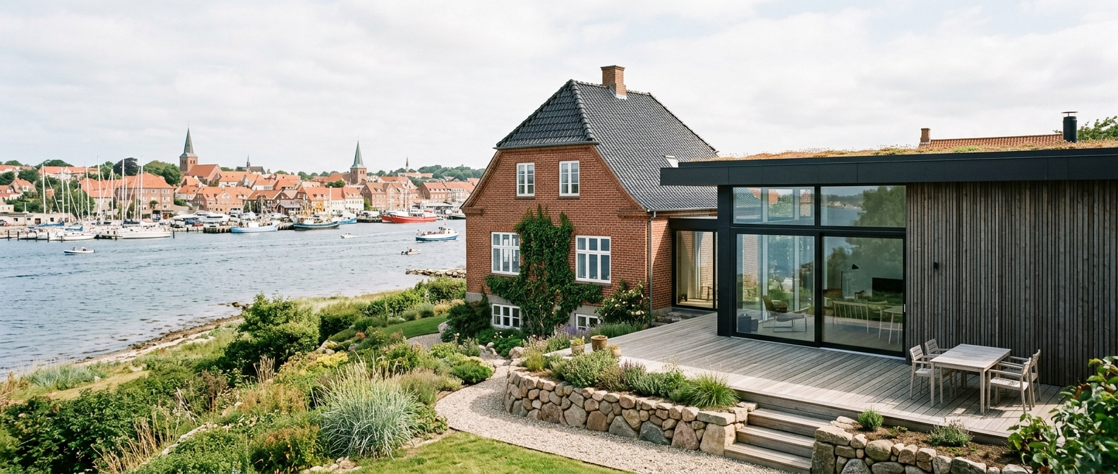 Tilbygning til murermestervilla i Helsingør med udsigt mod Øresund